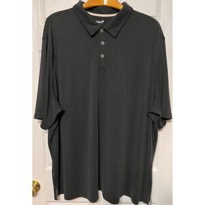 KS Island Mens Dark Gray Polo‎ Shirt Big Tall 4XL Short Sleeve Casual Golf
